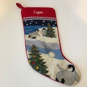 Lands End Stocking Wool Christmas Holiday Logan